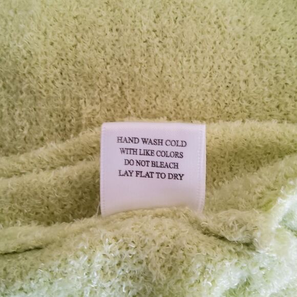 Hello Nite Plush Pullover Cozy Super Soft Oversized Ruffle Sweater S/M Green New - Picture 5 of 8